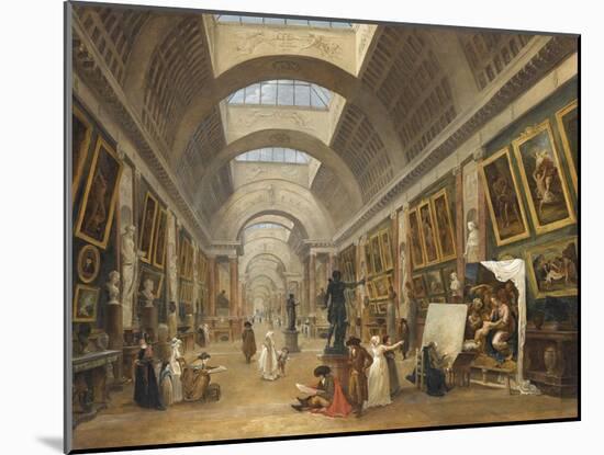 Projet d'aménagement de la Grande Galerie du Louvre en 1796-Hubert Robert-Mounted Giclee Print