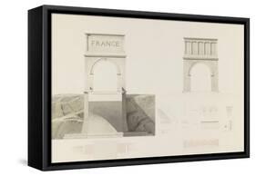 Projet d'un monument que l'on suppose placé aux frontières de la France et de l'Italie : vue de-Henri Labrouste-Framed Stretched Canvas