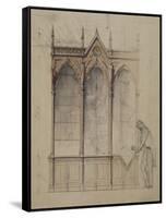 Projet de bibliothèque à trois compartiments d'inspiration néo-gothique, le-Antoine Zoegger-Framed Stretched Canvas