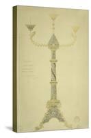 Projet de candélabre à sept branches-Eugène Viollet-le-Duc-Stretched Canvas