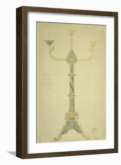 Projet de candélabre à sept branches-Eugène Viollet-le-Duc-Framed Giclee Print