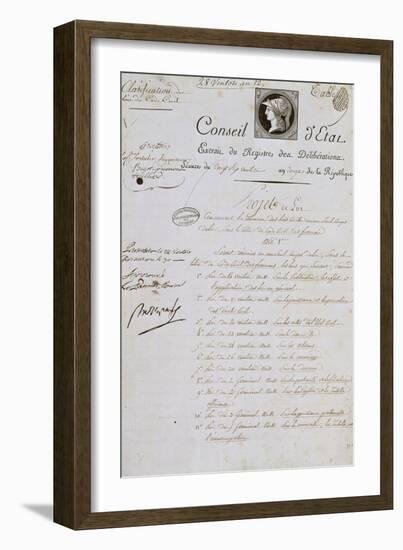 Projet de loi concernant le code civil 1804-null-Framed Giclee Print