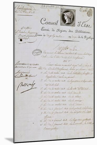 Projet de loi concernant le code civil 1804-null-Mounted Giclee Print
