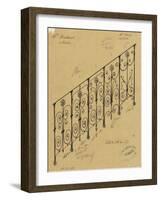 Projet de rampe d'escalier en fer forgé pour l'hôtel de Mme Heidsieck-Alphonse Gosset-Framed Giclee Print