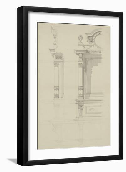 Projet partiel d'encadrement de cheminée monumentale présentant une glace-Antoine Zoegger-Framed Giclee Print