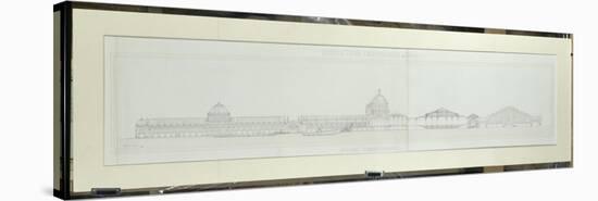 Projet pour l'Exposition universelle de 1900 : coupe longitudinale de l'ensemble des bâtiments du-Jean-Camille Formigé-Stretched Canvas