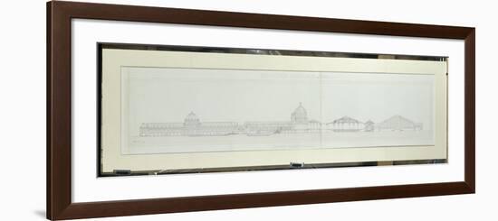 Projet pour l'Exposition universelle de 1900 : coupe longitudinale de l'ensemble des bâtiments du-Jean-Camille Formigé-Framed Giclee Print