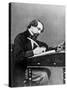 Prolific English Novelist Charles Dickens Seated Writing with a Quill Pen-null-Stretched Canvas