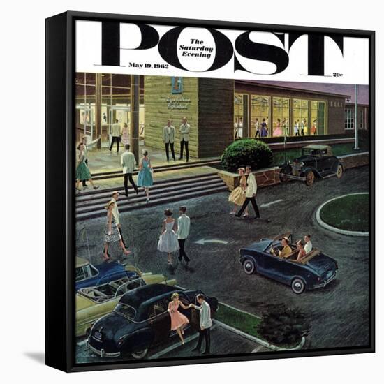 "Prom Dates in Parking Lot," Saturday Evening Post Cover, May 19, 1962-Ben Kimberly Prins-Framed Stretched Canvas
