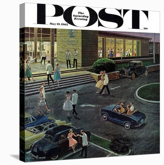 "Prom Dates in Parking Lot," Saturday Evening Post Cover, May 19, 1962-Ben Kimberly Prins-Stretched Canvas