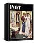 "Prom Dress" Saturday Evening Post Cover, March 19,1949-Norman Rockwell-Framed Stretched Canvas