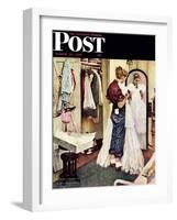 "Prom Dress" Saturday Evening Post Cover, March 19,1949-Norman Rockwell-Framed Giclee Print