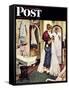 "Prom Dress" Saturday Evening Post Cover, March 19,1949-Norman Rockwell-Framed Stretched Canvas