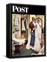 "Prom Dress" Saturday Evening Post Cover, March 19,1949-Norman Rockwell-Framed Stretched Canvas