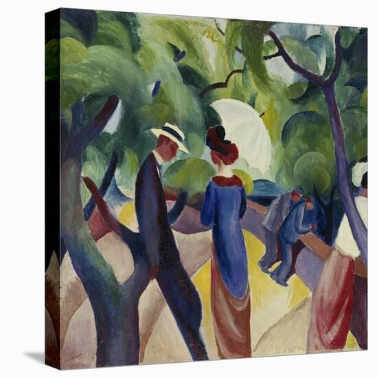 Promenade, 1913-Auguste Macke-Stretched Canvas