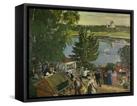 Promenade Along the Volga, 1909-Boris Kustodiev-Framed Stretched Canvas