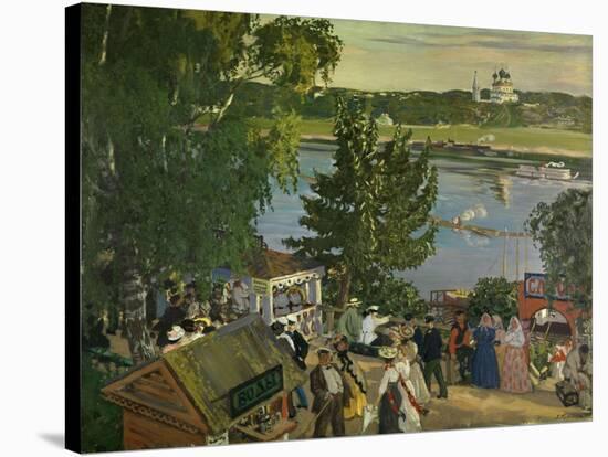 Promenade Along the Volga, 1909-Boris Kustodiev-Stretched Canvas