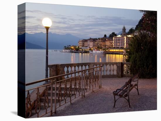 Promenade and Lake at Dusk, Bellagio, Lake Como, Lombardy, Italian Lakes, Italy, Europe-Frank Fell-Stretched Canvas