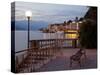 Promenade and Lake at Dusk, Bellagio, Lake Como, Lombardy, Italian Lakes, Italy, Europe-Frank Fell-Stretched Canvas