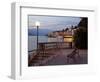 Promenade and Lake at Dusk, Bellagio, Lake Como, Lombardy, Italian Lakes, Italy, Europe-Frank Fell-Framed Photographic Print