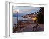 Promenade and Lake at Dusk, Bellagio, Lake Como, Lombardy, Italian Lakes, Italy, Europe-Frank Fell-Framed Photographic Print