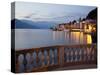 Promenade and Lake at Dusk, Bellagio, Lake Como, Lombardy, Italian Lakes, Italy, Europe-Frank Fell-Stretched Canvas