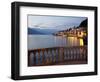 Promenade and Lake at Dusk, Bellagio, Lake Como, Lombardy, Italian Lakes, Italy, Europe-Frank Fell-Framed Photographic Print