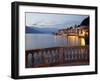 Promenade and Lake at Dusk, Bellagio, Lake Como, Lombardy, Italian Lakes, Italy, Europe-Frank Fell-Framed Photographic Print