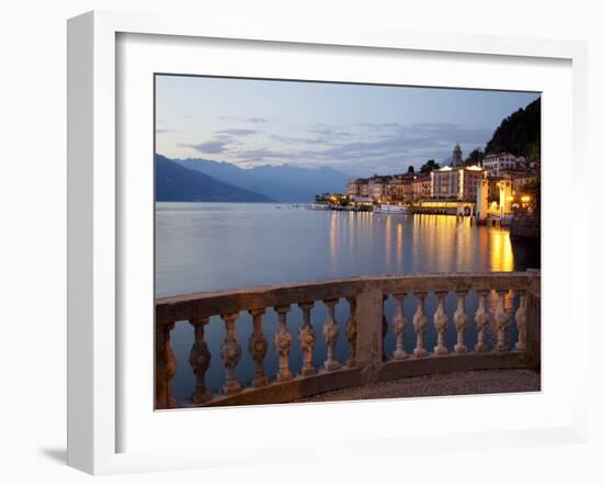 Promenade and Lake at Dusk, Bellagio, Lake Como, Lombardy, Italian Lakes, Italy, Europe-Frank Fell-Framed Photographic Print