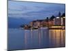 Promenade and Lake at Dusk, Bellagio, Lake Como, Lombardy, Italian Lakes, Italy, Europe-Frank Fell-Mounted Photographic Print