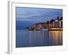 Promenade and Lake at Dusk, Bellagio, Lake Como, Lombardy, Italian Lakes, Italy, Europe-Frank Fell-Framed Photographic Print