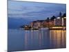 Promenade and Lake at Dusk, Bellagio, Lake Como, Lombardy, Italian Lakes, Italy, Europe-Frank Fell-Mounted Photographic Print