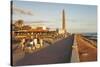 Promenade and Lighthouse Faro De Maspalomas in the Evening-Markus Lange-Stretched Canvas