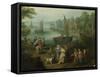 Promenade at Port-Jan Frans Beschey-Framed Stretched Canvas