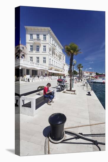 Promenade at the Harbour of Porec, Istra, Croatia, Europe-Markus Lange-Stretched Canvas