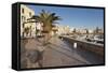 Promenade at the Harbour, Old Town, Trani, Le Murge, Barletta-Andria-Trani District-Markus Lange-Framed Stretched Canvas