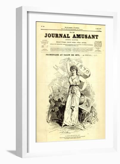 Promenade at the Salon of 1870, Front Cover of the 'Journal Amusant' 14 May 1870-Charles Albert d'Arnoux Bertall-Framed Giclee Print