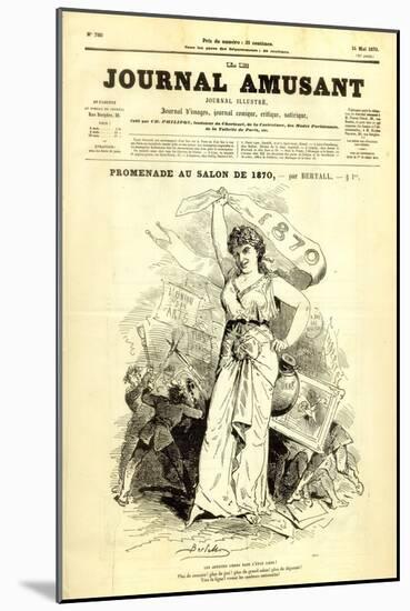 Promenade at the Salon of 1870, Front Cover of the 'Journal Amusant' 14 May 1870-Charles Albert d'Arnoux Bertall-Mounted Giclee Print