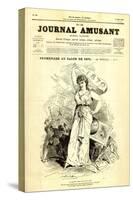 Promenade at the Salon of 1870, Front Cover of the 'Journal Amusant' 14 May 1870-Charles Albert d'Arnoux Bertall-Stretched Canvas