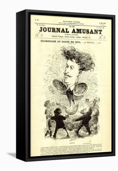 Promenade at the Salon of 1870, Front Cover of the 'Journal Amusant', 21 May 1870-Charles Albert d'Arnoux Bertall-Framed Stretched Canvas