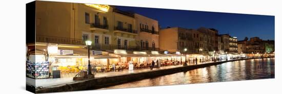 Promenade at Venetian Port, Chania, Crete, Greece-null-Stretched Canvas