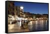 Promenade at Venetian Port, Chania, Crete, Greek Islands, Greece, Europe-Markus Lange-Framed Stretched Canvas