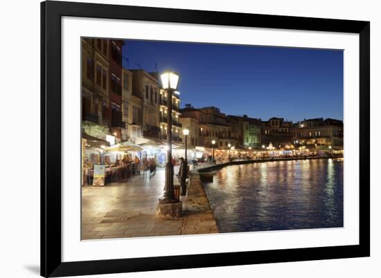 Promenade at Venetian Port, Chania, Crete, Greek Islands, Greece, Europe-Markus Lange-Framed Photographic Print