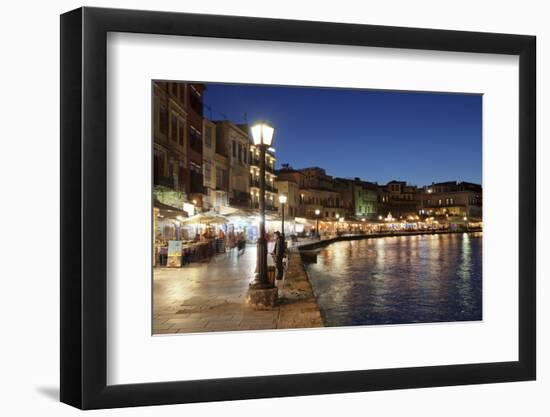 Promenade at Venetian Port, Chania, Crete, Greek Islands, Greece, Europe-Markus Lange-Framed Photographic Print