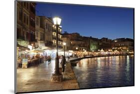 Promenade at Venetian Port, Chania, Crete, Greek Islands, Greece, Europe-Markus Lange-Mounted Photographic Print