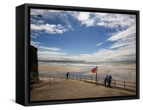 Promenade, Beach and Distant Brownstown Head, Tramore, County Waterford, Ireland-null-Framed Stretched Canvas