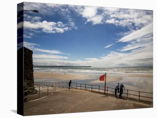 Promenade, Beach and Distant Brownstown Head, Tramore, County Waterford, Ireland-null-Stretched Canvas
