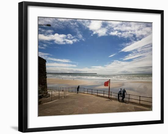 Promenade, Beach and Distant Brownstown Head, Tramore, County Waterford, Ireland-null-Framed Photographic Print