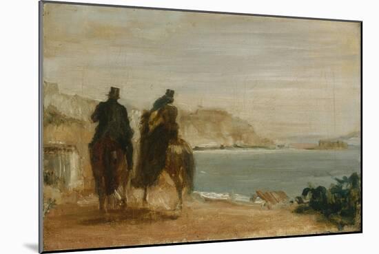 Promenade Beside the Sea, Ca 1860-Edgar Degas-Mounted Giclee Print