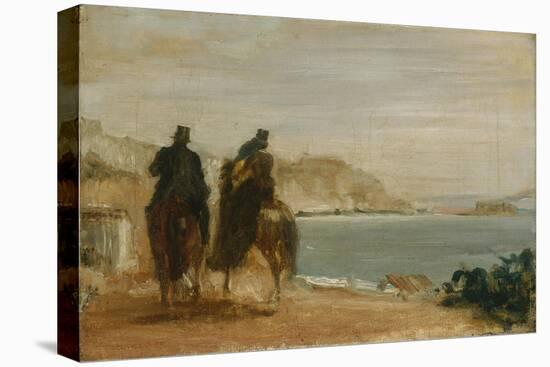 Promenade Beside the Sea, Ca 1860-Edgar Degas-Stretched Canvas